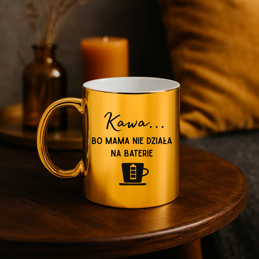 KUBEK ZŁOTY DLA MAMY NA BATERIE - obrazek 2