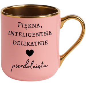KUBEK RÓŻOWY ELEGANT PIĘKNA INTELIGENTA DELIKATNIE PIE*DOLNIĘTA