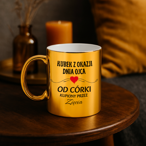 KUBEK ZŁOTY Z OKAZJI DNIA OJCA OD CÓRKI KUPIONY PRZEZ ZIĘCIA - obrazek 2