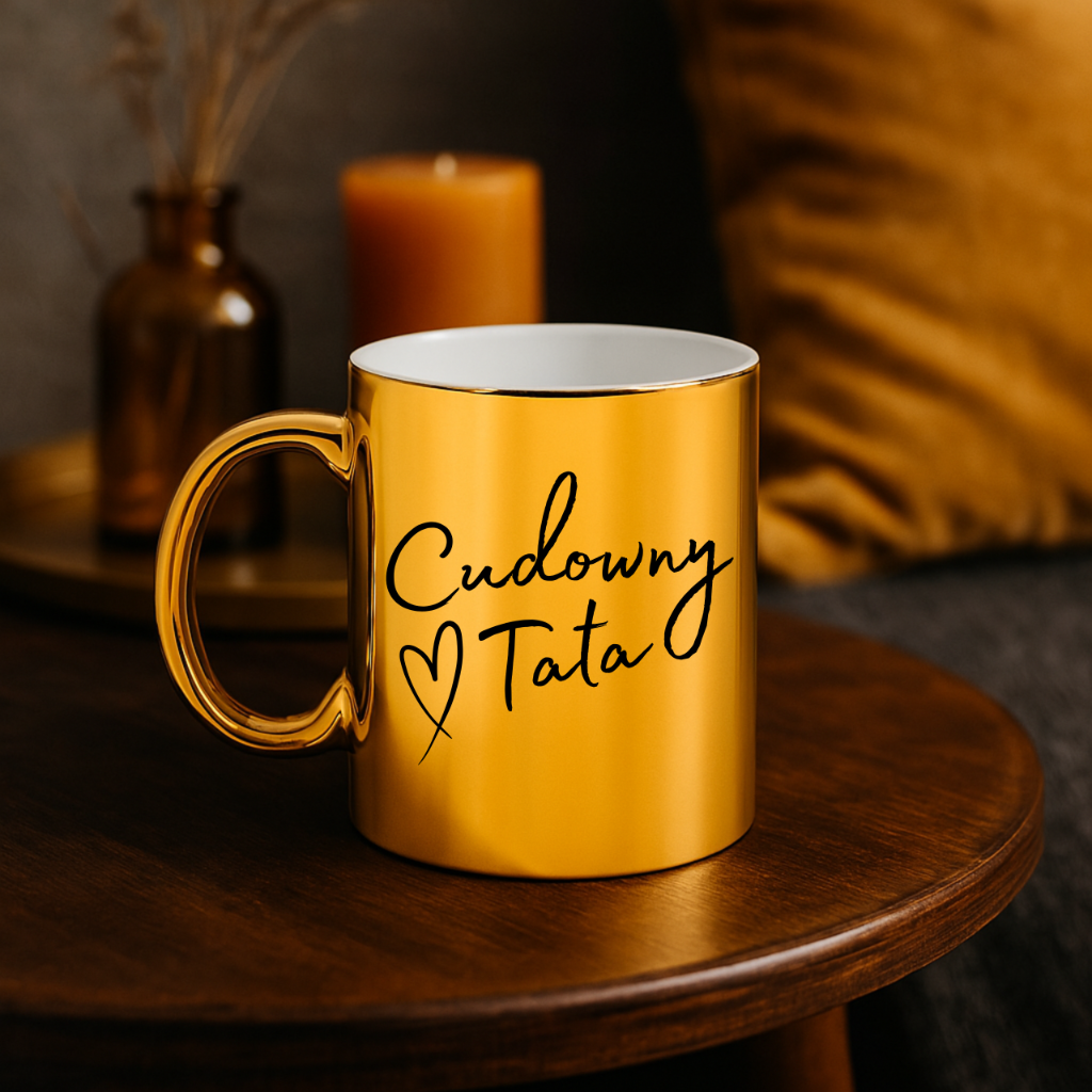 KUBEK ZŁOTY INDEALNY Z OKAZJI DNIA OJCA CUDOWNY TATA NA PREZENT - obrazek 2