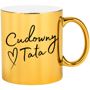 KUBEK ZŁOTY INDEALNY Z OKAZJI DNIA OJCA CUDOWNY TATA NA PREZENT