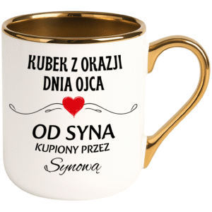 kubek elegant biały TATA OD SYNA PRZEZ SYNOWĄ