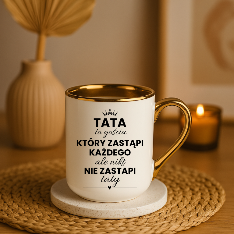 kubek elegant biały TATA TO GOŚCIU - obrazek 2