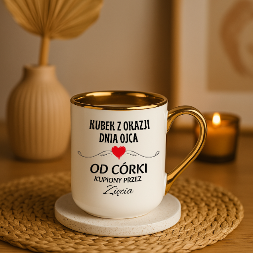 kubek elegant biały TATA OD CÓRKI PRZEZ ZIĘCIA - obrazek 2