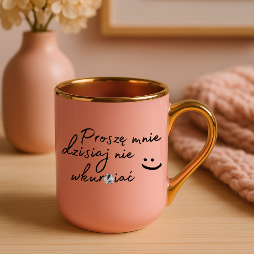 KUBEK RÓŻOWY ELEGANT PROSZĘ MNIE DZISIAJ NIE WKU*WIAĆ - obrazek 2