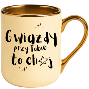 KUBEK ELEGANT KREMOWY GWIAZDY PRZY TOBIE TO CH*J