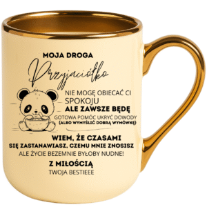 Kubek kremowy ELEGANT śmieszny kubek z napisem MOJA DROGA PRZYJACIÓŁKO Zabawny prezent dla koleżanki przyjaciółki z pracy z biura Idealny kubek do pracy na co dzień do biura Poprawia humor Prezent na urodziny imieniny święta Mikołajki Dzień