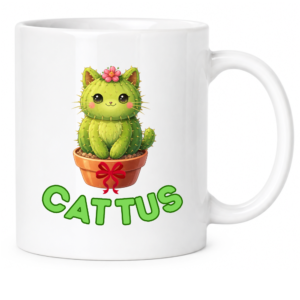 Kubek biały standard śmieszny na prezent ”CATTUS”