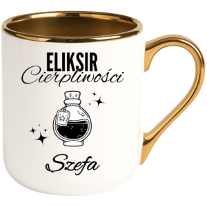Kubek dla szefa, idealny na prezent ”ELIKSIR CIERPLIWOŚCI”