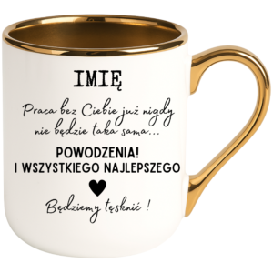 Kubek na pożegnanie z pracy z imieniem, na prezent