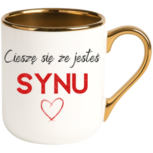 Kubek na prezent dla syna, dziecka ”CIESZĘ SIĘ ŻE JESTEŚ”