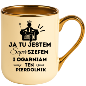 Kubek dla szefa, idealny na prezent ”JA TU JESTEM”