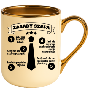 Kubek dla szefa, idealny na prezent ”ZASADY SZEFA”