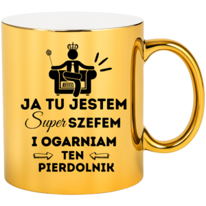 Kubek dla szefa, idealny na prezent ”JA TU JESTEM”