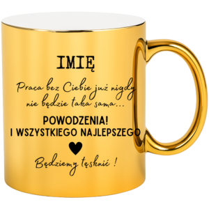 Kubek na pożegnanie z pracy z imieniem, na prezent