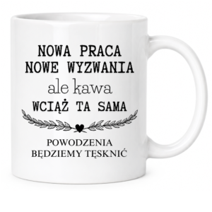 Kubek na pożegnanie z pracy, na prezent