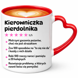 Kubek dla kierowniczki, idealny na prezent ”KIEROWNICZKA PIERDOLNIKA”