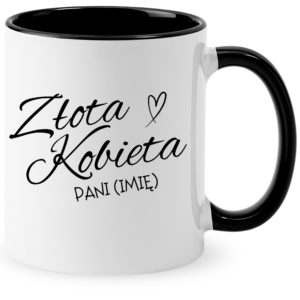 Kubek czarny na prezent z okazji dnia nauczyciela – dla nauczycielki z imieniem personalizowany