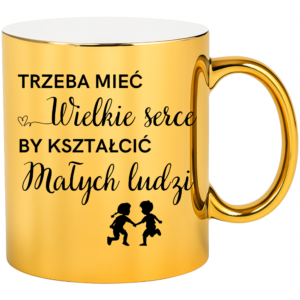 Kubek złoty na prezent z okazji dnia nauczyciela – dla nauczycielki wychowawcy pedagoga