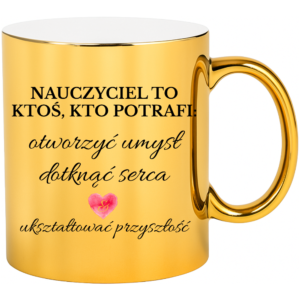Kubek złoty na prezent z okazji dnia nauczyciela – dla nauczycielki wychowawcy pedagoga