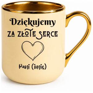 Kubek kremowy na prezent z okazji dnia nauczyciela – dla nauczycielki z imieniem personalizowany