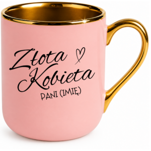 Kubek różowy na prezent z okazji dnia nauczyciela – dla nauczycielki z imieniem personalizowany