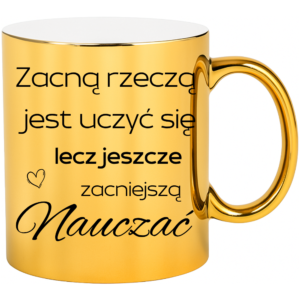 Kubek złoty na prezent z okazji dnia nauczyciela – dla nauczycielki wychowawcy
