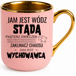 Kubek różowy na prezent z okazji dnia nauczyciela – dla nauczycielki wychowawcy pedagoga