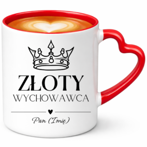 Kubek serce na prezent z okazji dnia nauczyciela - dla nauczycielki z imieniem personalizowany